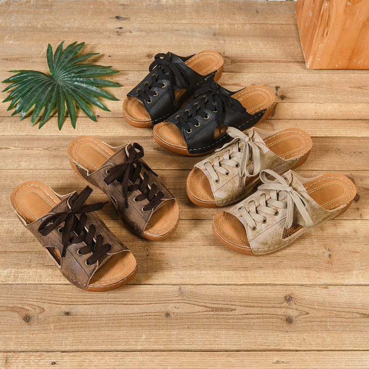 Women's Vintage Comfort Flat Sandals –Comfortable Wedge Summer Slippers