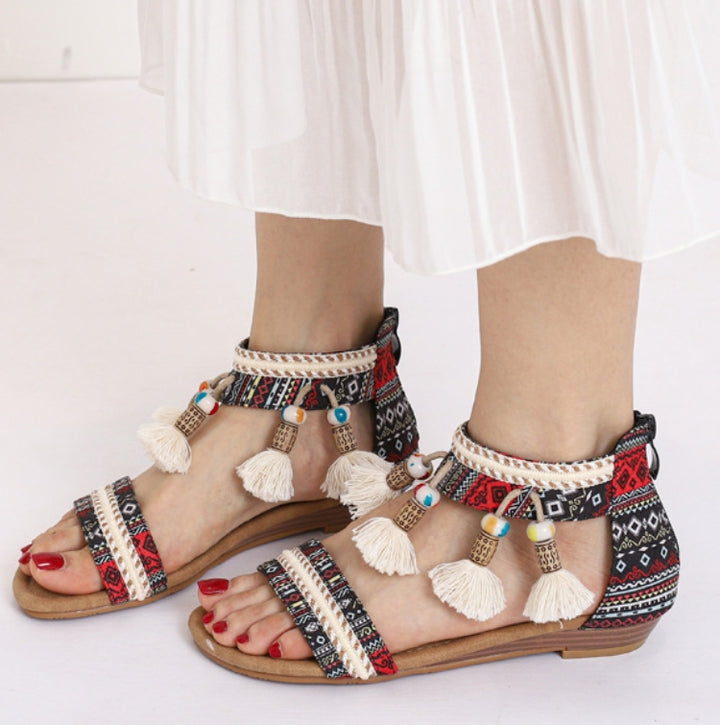Women's Boho Wedge Sandals – Comfortable, Stylish & Perfect for Summer Travel