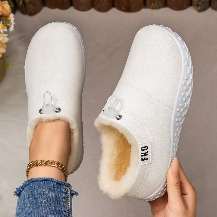 Women's Warm Plush-Lined Mules – Warm, Comfortable & Non-Slip Winter Shoes