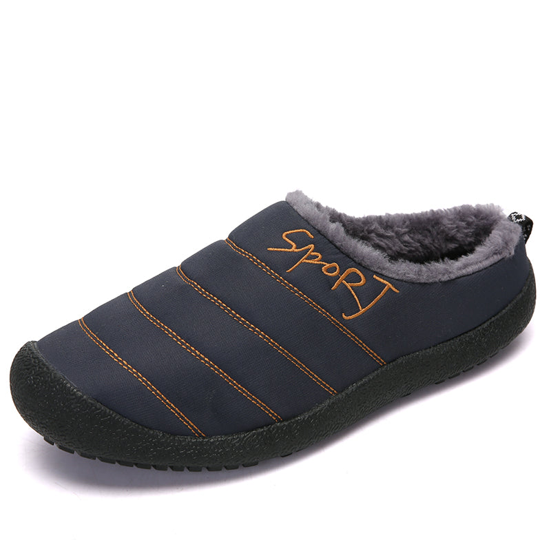Unisex Warm Waterproof Winter Mules – Cozy Slip-On Shoes with a Non-Slip Sole
