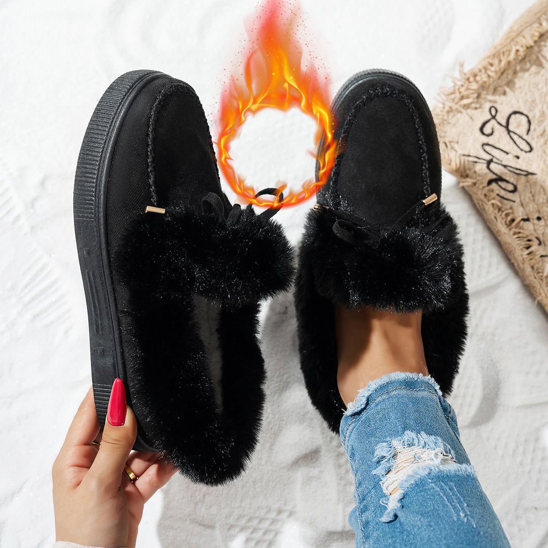 Women's Furry Winter Ankle Boots – Warm Cozy-Lined Lightweight Boots for Cold Weather