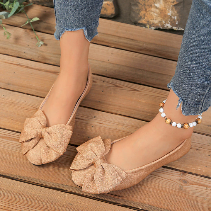 Women's Bow Comfort Flats – Soft Elegant Slip-On Shoes
