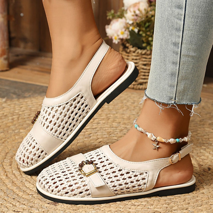 Breathable Cutout Comfort Shoes – Soft Leather Slip-Ons for All-Day Support
