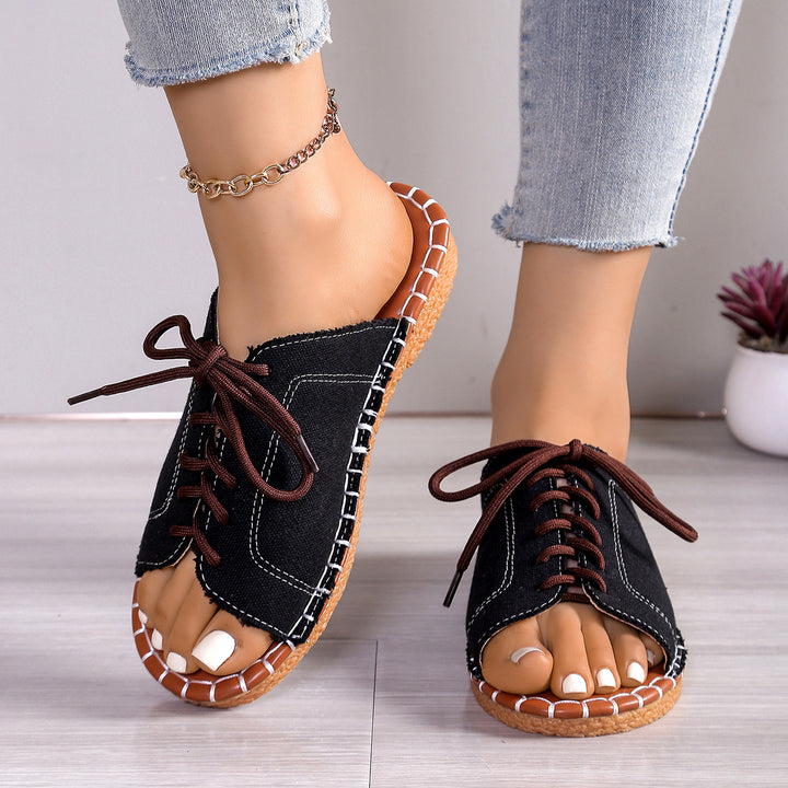 Boho Canvas Mule Sandals – Lightweight, Breathable & Easy to Slip On