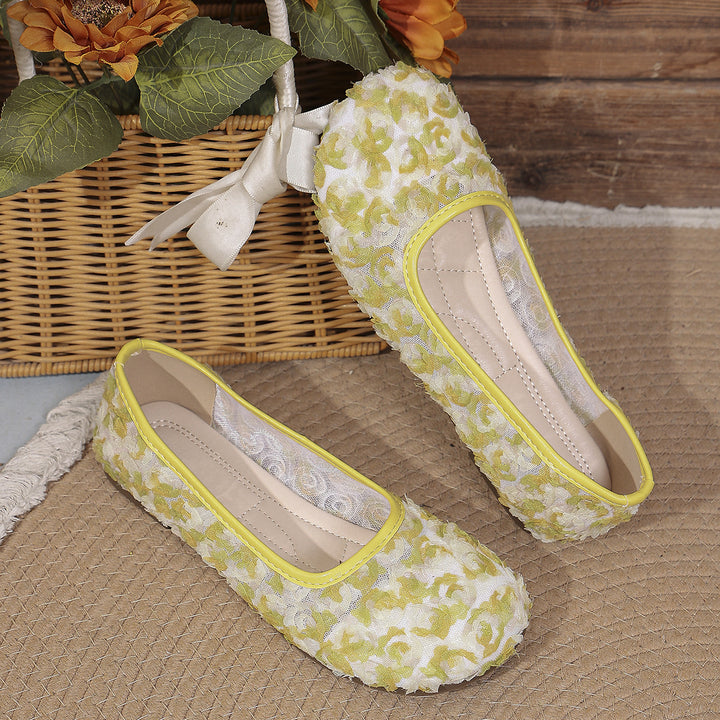 Women's Floral Comfort Flats – Lightweight Everyday Walking Shoes