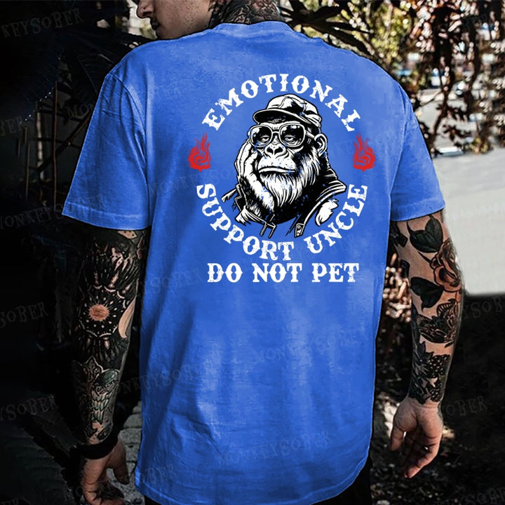Emotional Support Uncle Do Not Pet Monkey T-shirt
