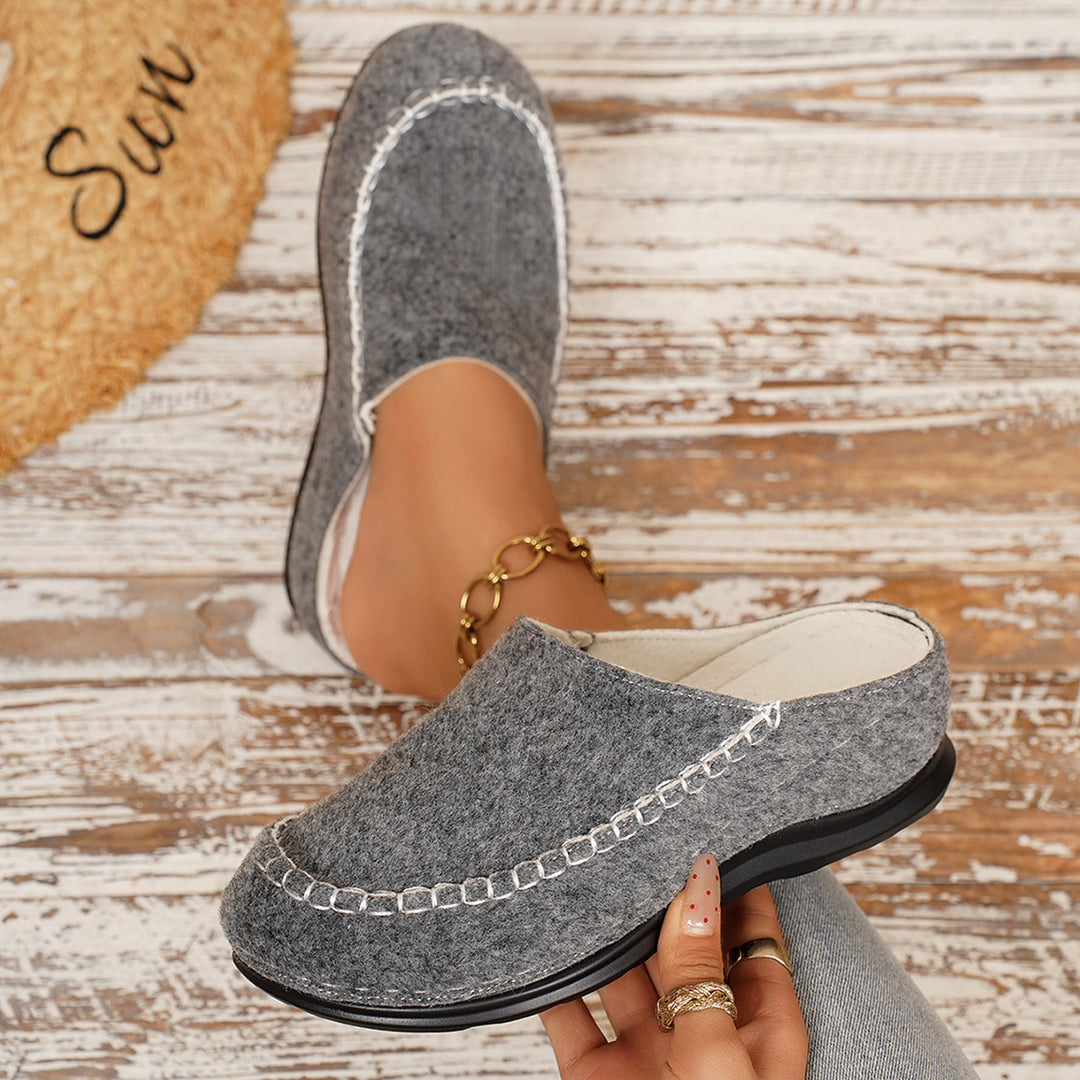 Women's Warm Winter Mules – Thick-Soled Fleece-Lined Casual Comfort Shoes
