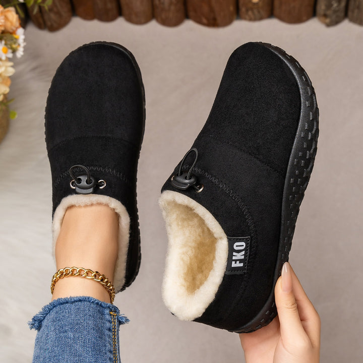 Women's Warm Plush-Lined Mules – Warm, Comfortable & Non-Slip Winter Shoes