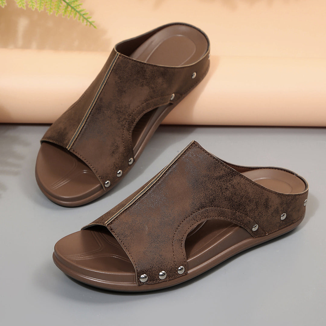 Comfortable Studded Wedge Sandals for Women – Lightweight Summer Orthopedic Walking Sandals
