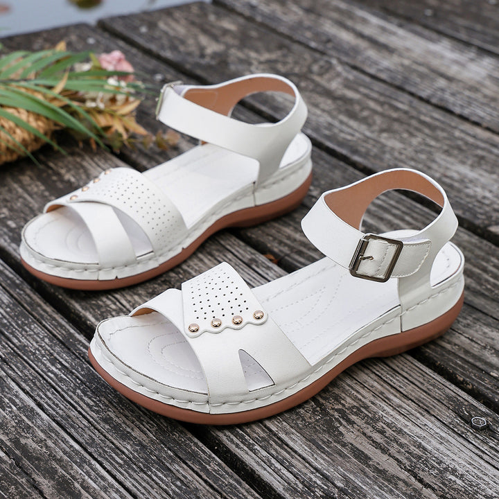 Women's Vintage Comfort Sandals – Adjustable Ankle Strap Walking Shoes
