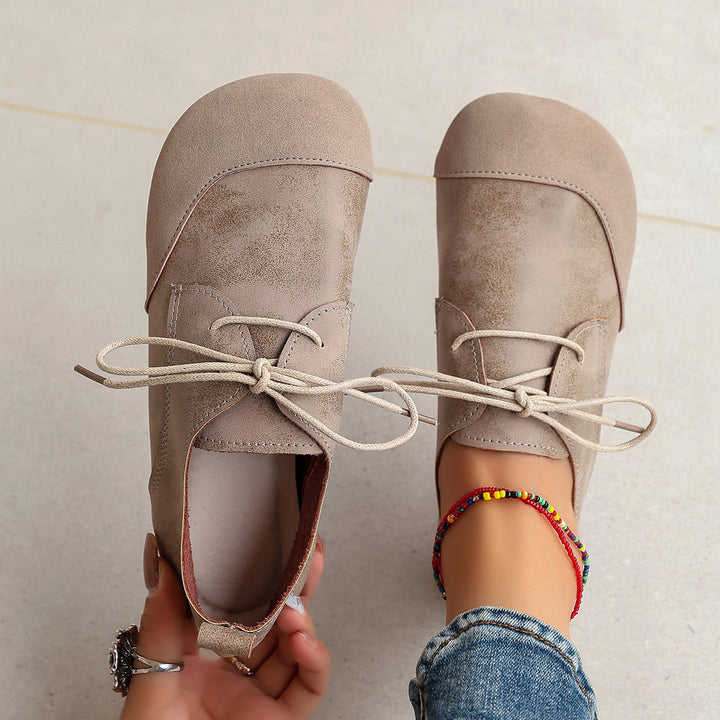 Women's Retro Lace-Up Flat Shoes