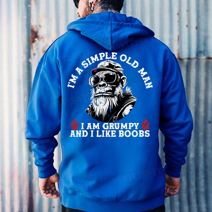 I'm A Simple Old Man I Am Grumpy And I Like Boobs Hoodies