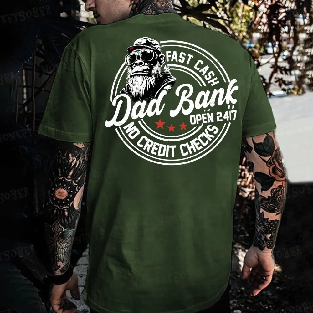Fast Cash Dad Bank No Credit Checks Monkey T-shirt