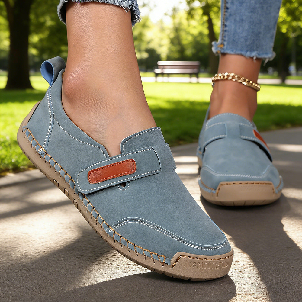 Women's Vintage Hand-Stitched Walking Shoes – Comfortable Casual Everyday Shoes