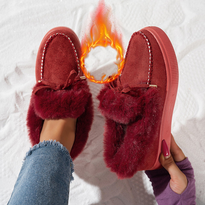 Women's Furry Winter Ankle Boots – Warm Cozy-Lined Lightweight Boots for Cold Weather