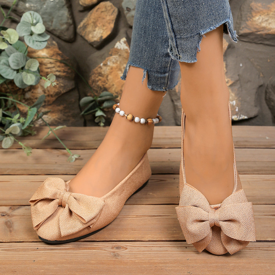 Women's Bow Comfort Flats – Soft Elegant Slip-On Shoes