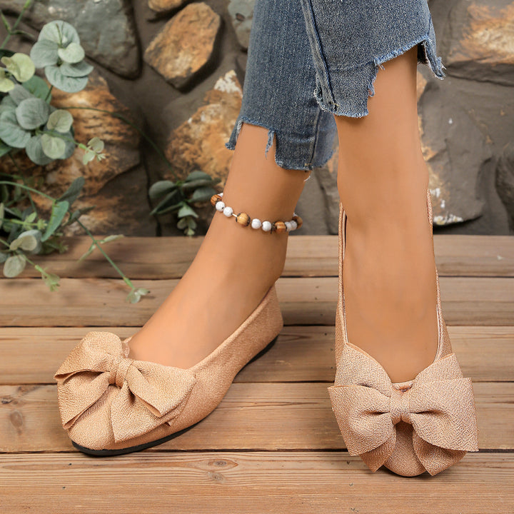 Women's Bow Comfort Flats – Soft Elegant Slip-On Shoes