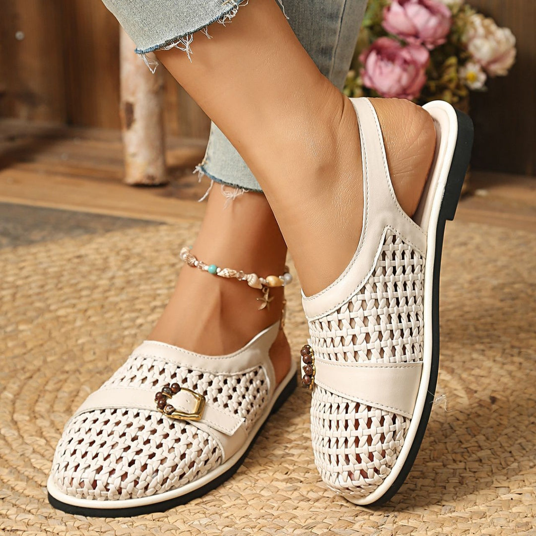 Breathable Cutout Comfort Shoes – Soft Leather Slip-Ons for All-Day Support
