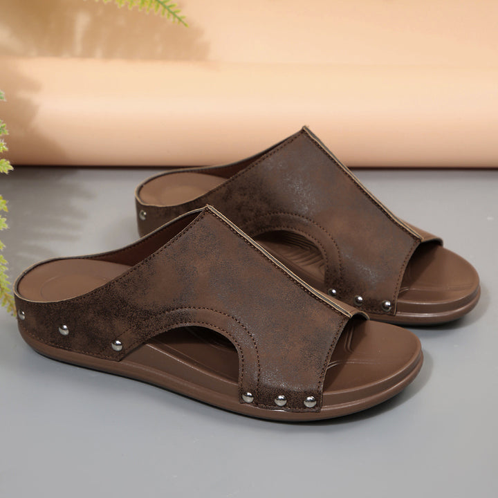 Comfortable Studded Wedge Sandals for Women – Lightweight Summer Orthopedic Walking Sandals