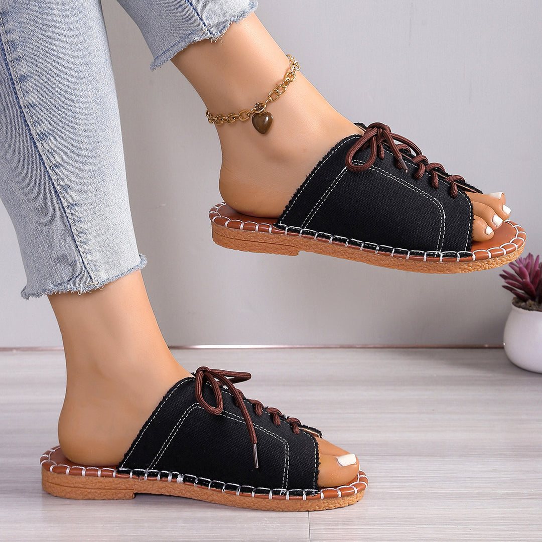 Boho Canvas Mule Sandals – Lightweight, Breathable & Easy to Slip On