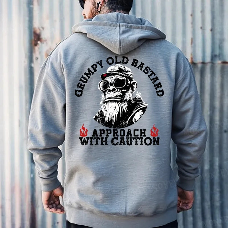 Grumpy Old Bastard Approach With Caution Hoodies