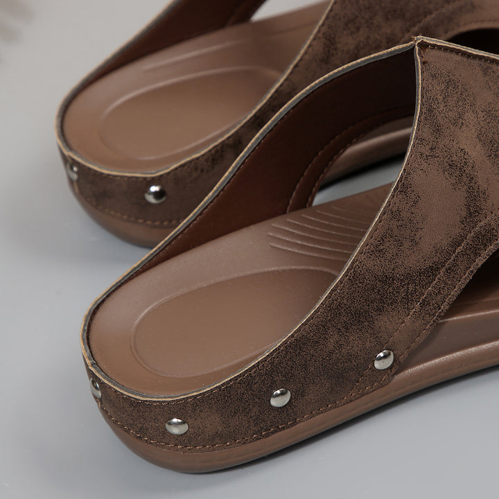 Comfortable Studded Wedge Sandals for Women – Lightweight Summer Orthopedic Walking Sandals