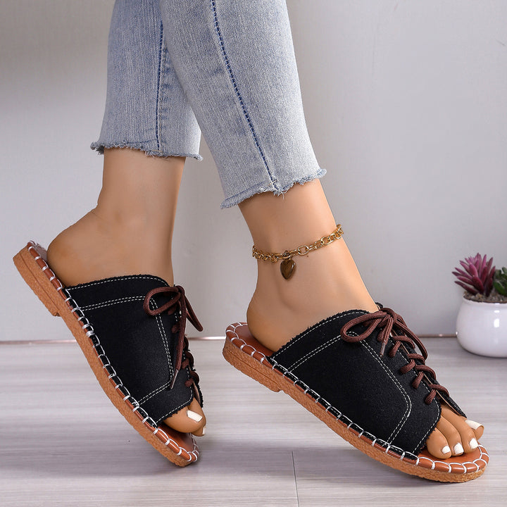 Boho Canvas Mule Sandals – Lightweight, Breathable & Easy to Slip On