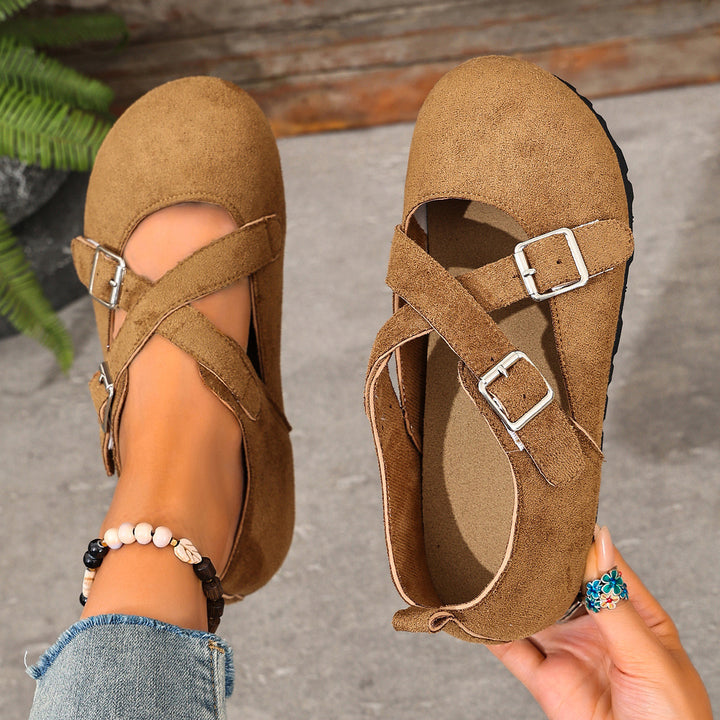 Women's Vintage Cross-Strap Comfort Flats