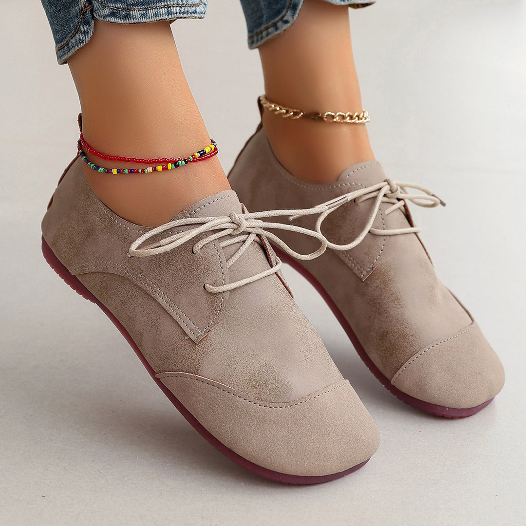 Women's Retro Lace-Up Flat Shoes