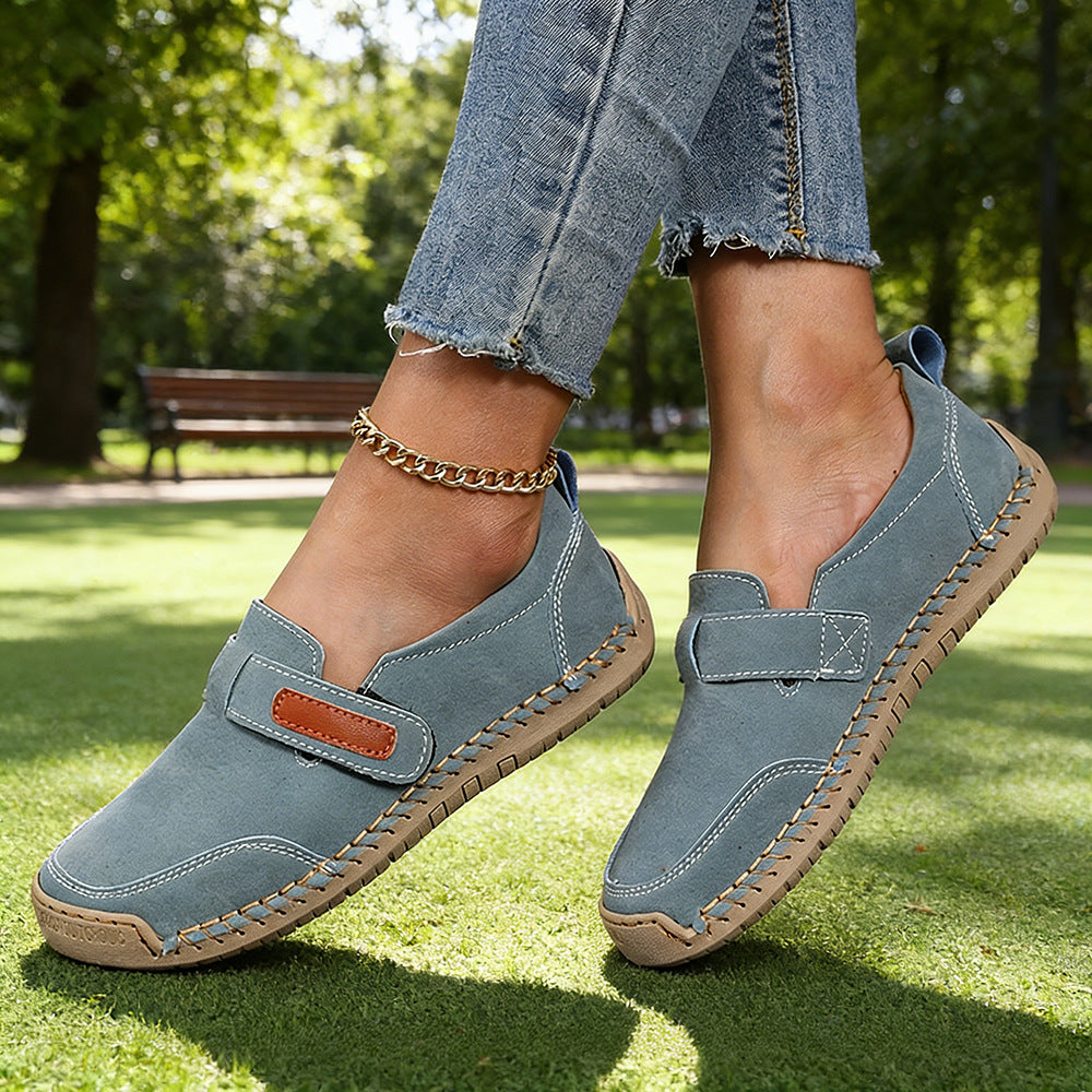 Women's Vintage Hand-Stitched Walking Shoes – Comfortable Casual Everyday Shoes