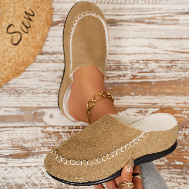 Women's Warm Winter Mules – Thick-Soled Fleece-Lined Casual Comfort Shoes