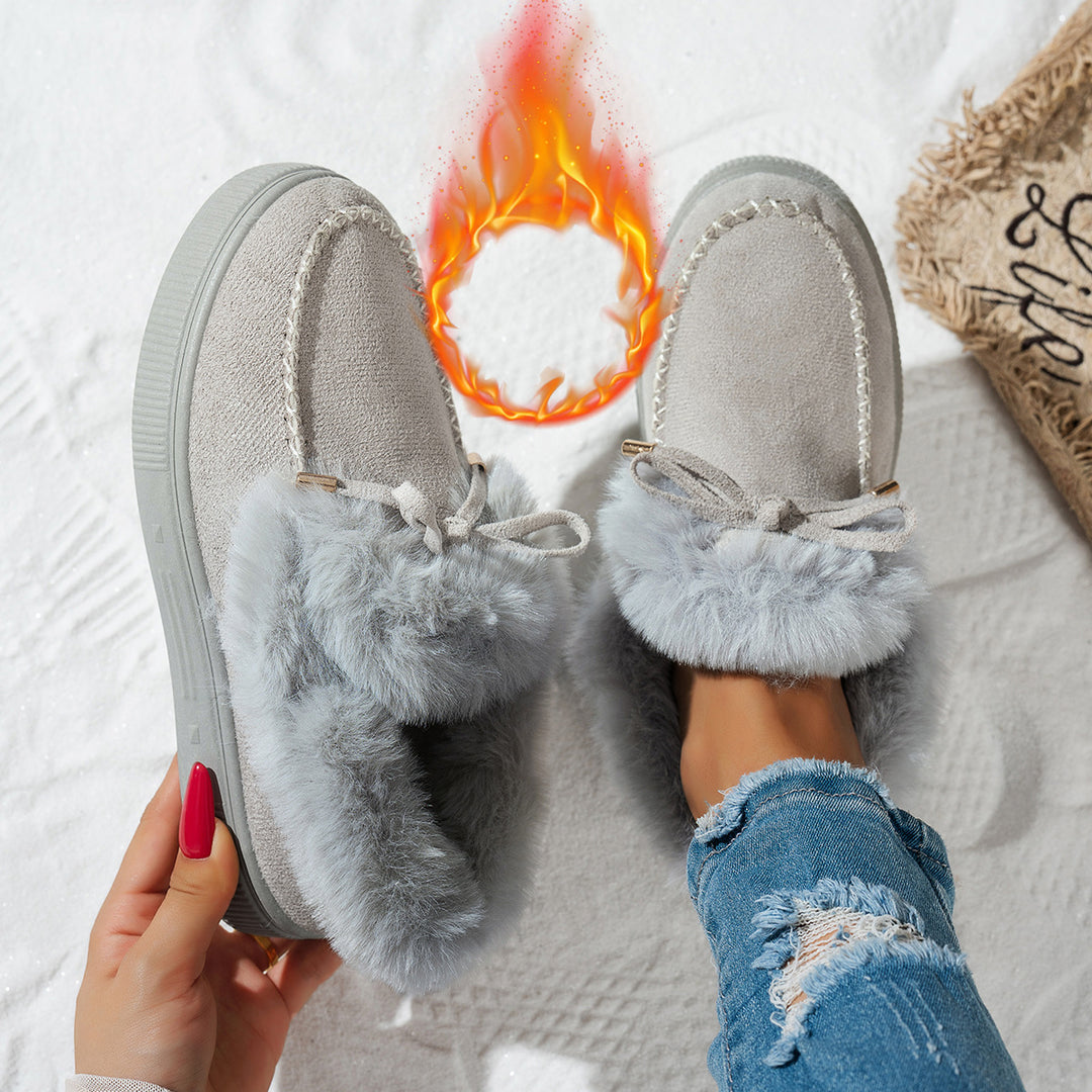 Women's Furry Winter Ankle Boots – Warm Cozy-Lined Lightweight Boots for Cold Weather