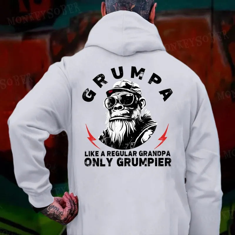 Grumpa Like A Regular Grandpa Only Grumpier Funny Monkey Hoodies