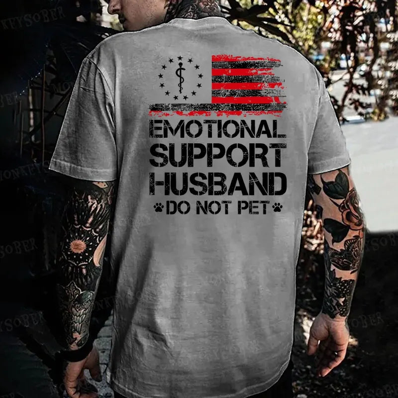 Emotional Support Husband Do Not Pet Monkey T-shirt