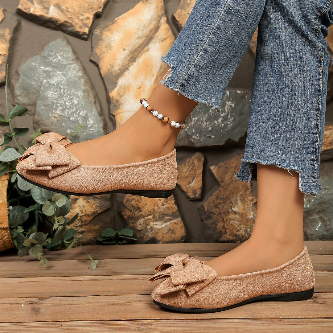 Women's Bow Comfort Flats – Soft Elegant Slip-On Shoes
