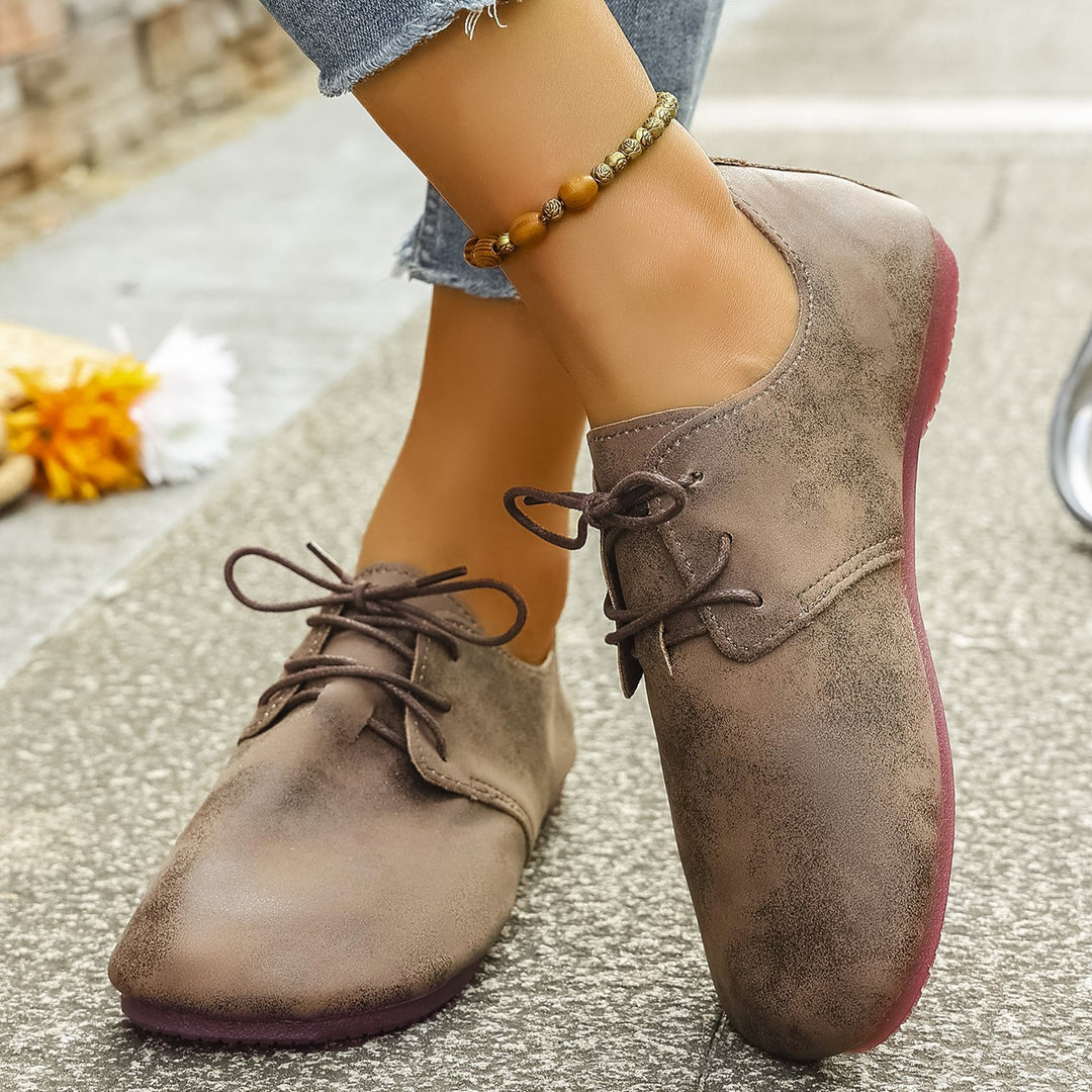 Women's Vintage Bow Lace-Up Flats