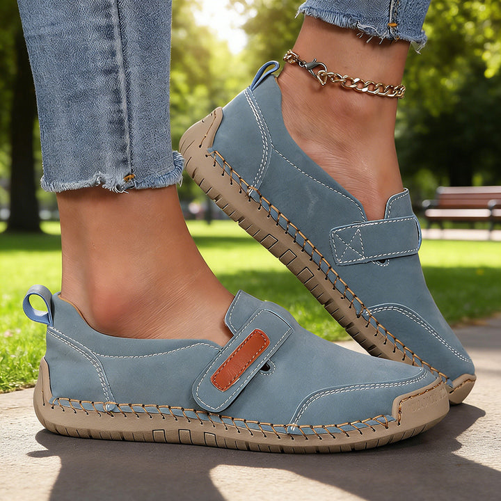 Women's Vintage Hand-Stitched Walking Shoes – Comfortable Casual Everyday Shoes