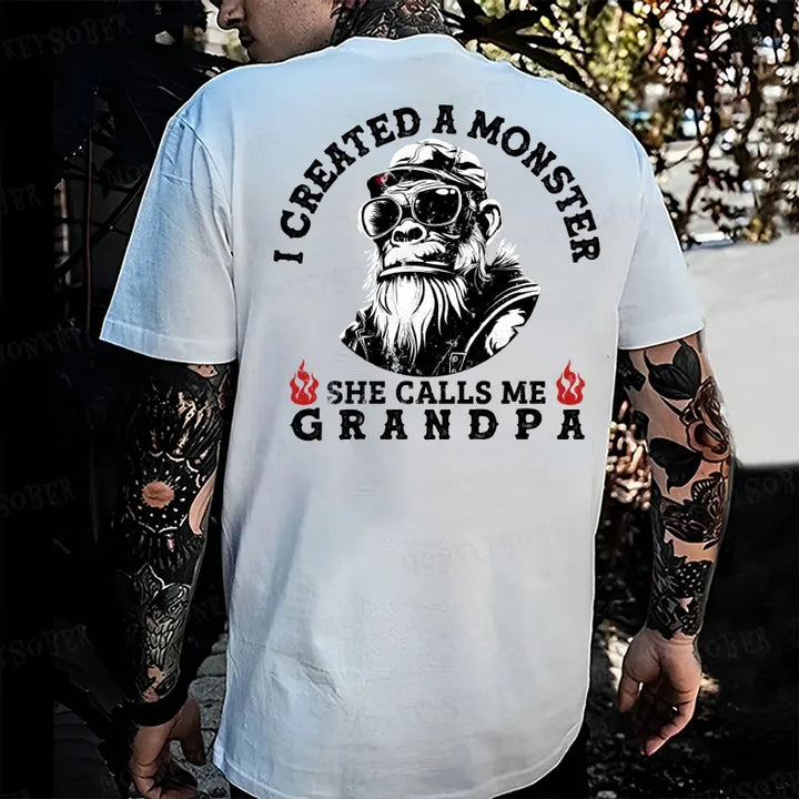 I Created A Monster She Calls Me Grandpa Monkey T-shirt