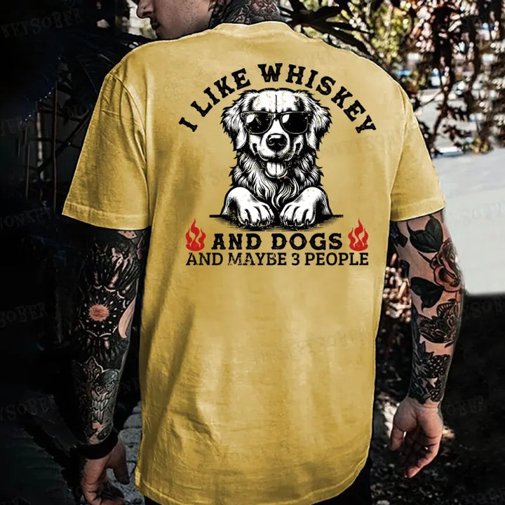 I Like Whiskey And Dogs And Maybe 3 People Monkey T-shirt
