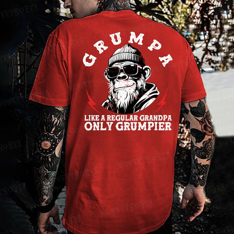 Grumpa Like A Regular Grandpa Only Grumpier Monkey T-shirt