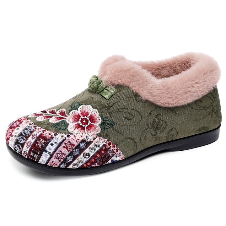 Women's Warm Floral Winter Ankle Boots – Cozy, Lightweight & Non-Slip