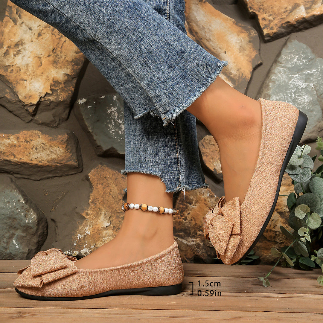 Women's Bow Comfort Flats – Soft Elegant Slip-On Shoes
