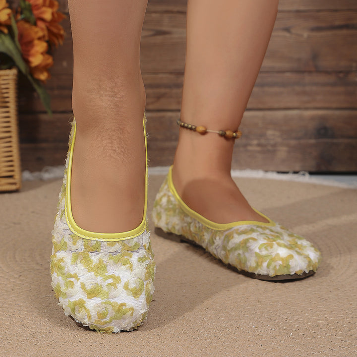Women's Floral Comfort Flats – Lightweight Everyday Walking Shoes