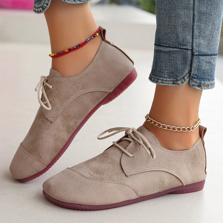 Women's Retro Lace-Up Flat Shoes