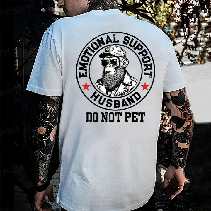 Emotional Support Husband Do Not Pet Monkey T-shirt
