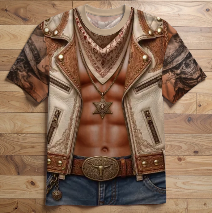 Custom Cowboy Warrior T-shirt - Personalized Birthday Gifts For Husband, Son, Grandson, Yourself - Cowboy Six Pack