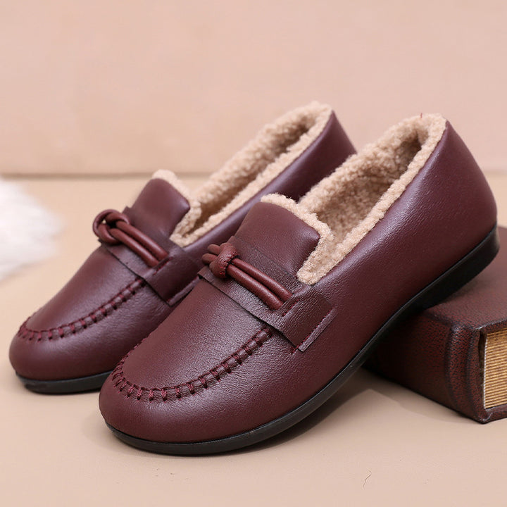Women's Winter Warm Slip-On Shoes – Cozy Fleece Lined, Non-Slip, Easy Comfort Loafers