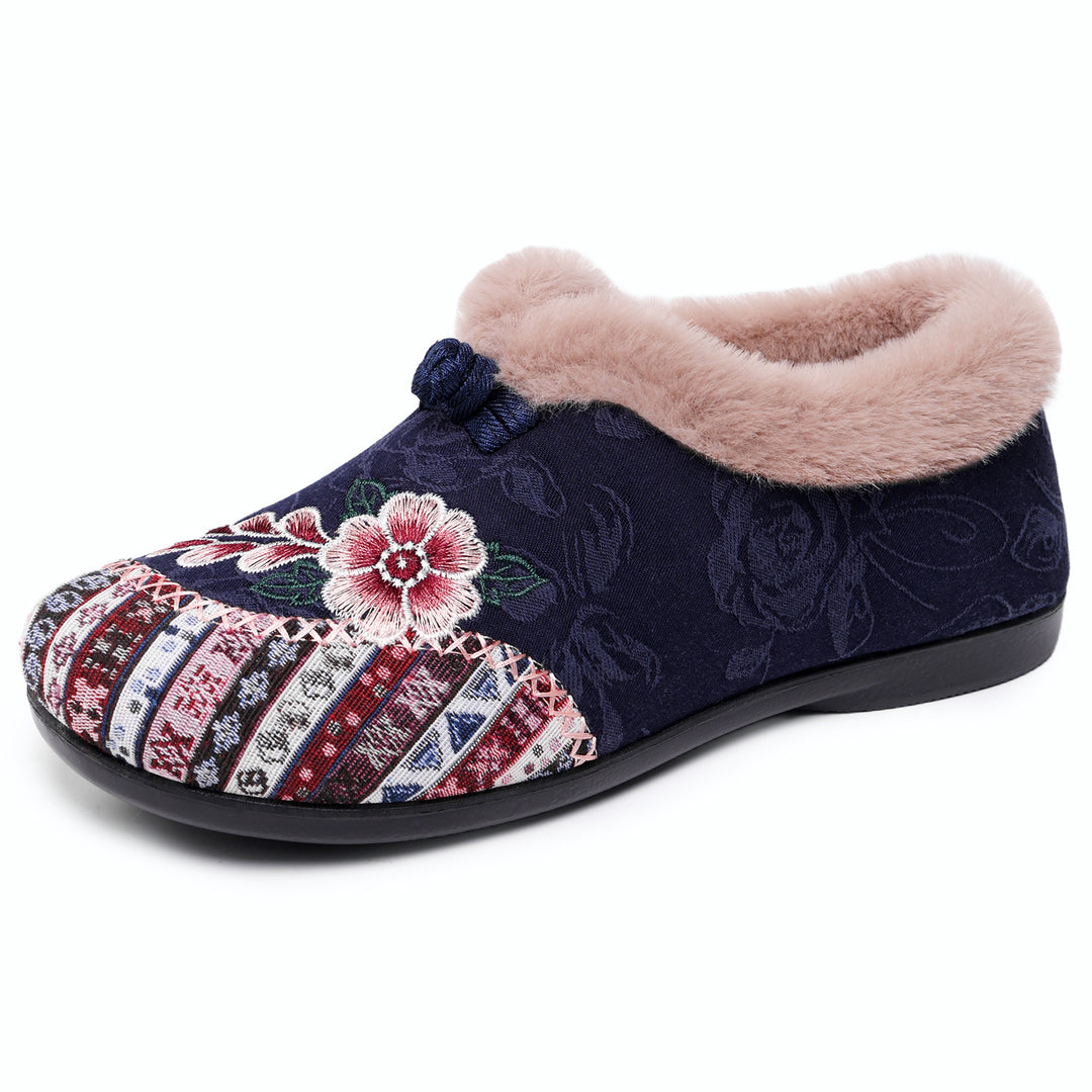 Women's Warm Floral Winter Ankle Boots – Cozy, Lightweight & Non-Slip
