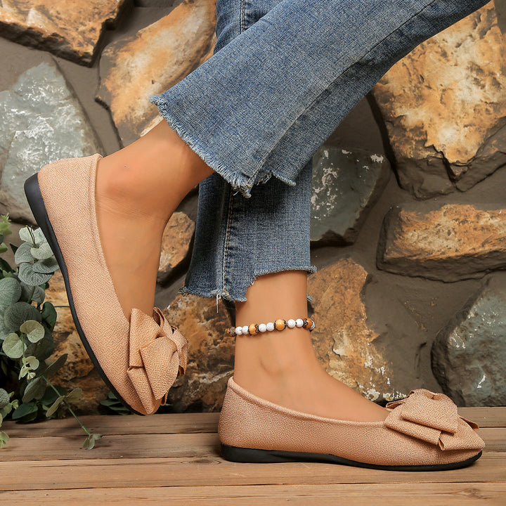 Women's Bow Comfort Flats – Soft Elegant Slip-On Shoes