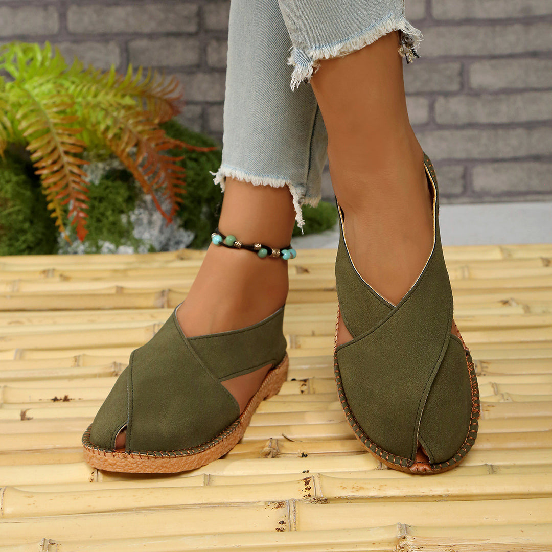 Women's Comfortable Closed-Toe Sandals – Lightweight Easy Slip-On Summer Shoes